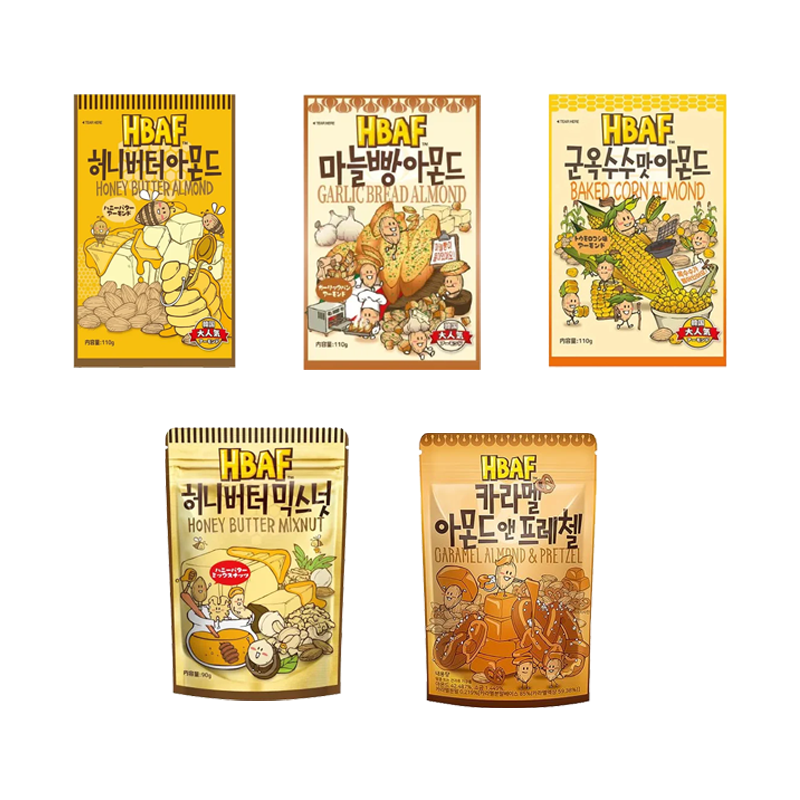HBAF Almond & Nut Snack Collection – Korean Flavored Almonds & Mixes